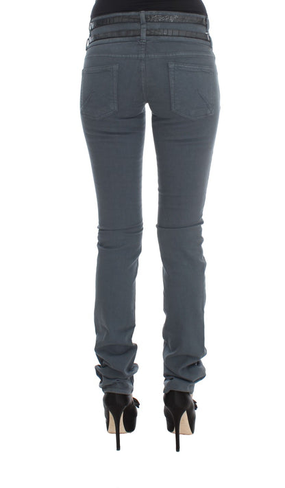 Sleek Slim Fit Italian Jeans in Chic Blue