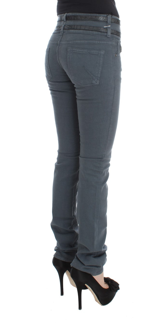 Sleek Slim Fit Italian Jeans in Chic Blue