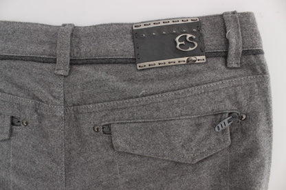 Chic Gray Casual Cotton Pants