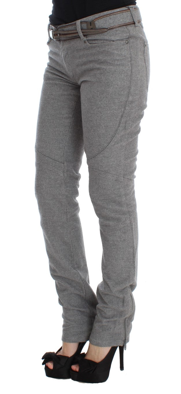 Chic Gray Casual Cotton Pants