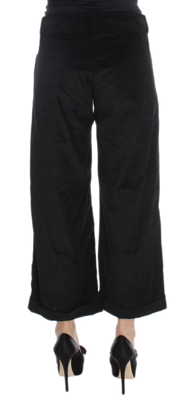 Chic Black Wide Leg Cotton Jeans