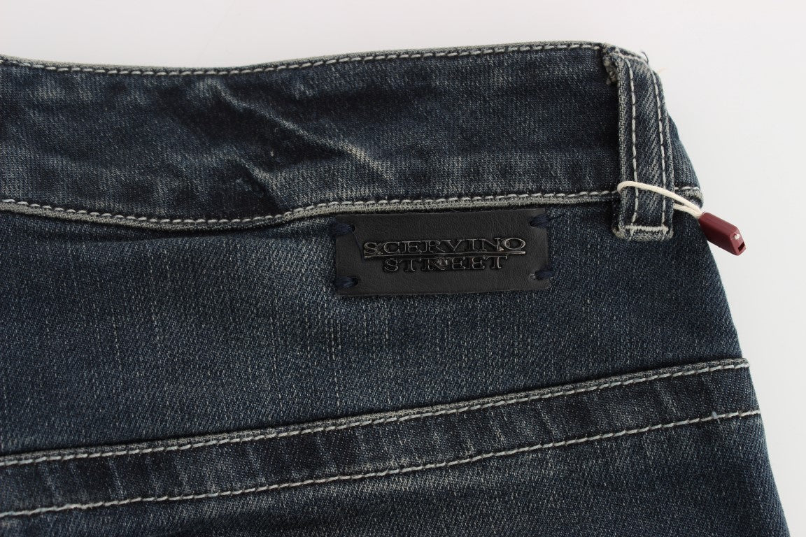 Chic Blue Slim Fit Italian Jeans