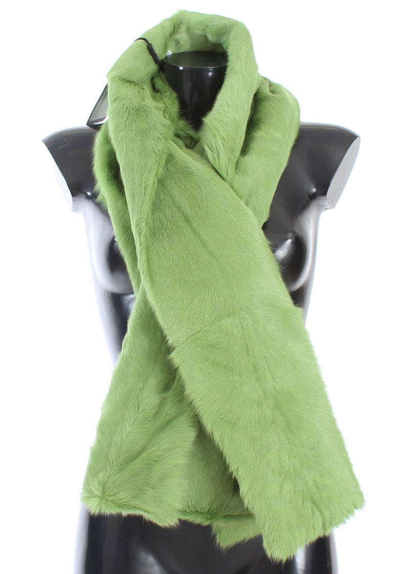 Elegant Green Fur Shoulder Wrap Scarf