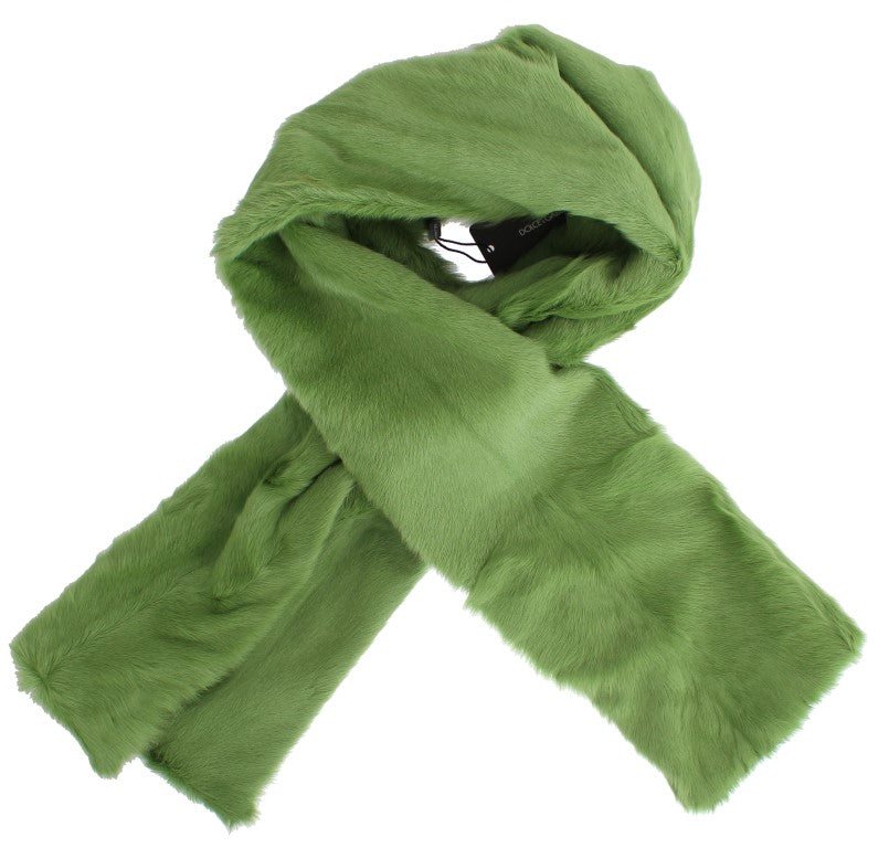 Elegant Green Fur Shoulder Wrap Scarf