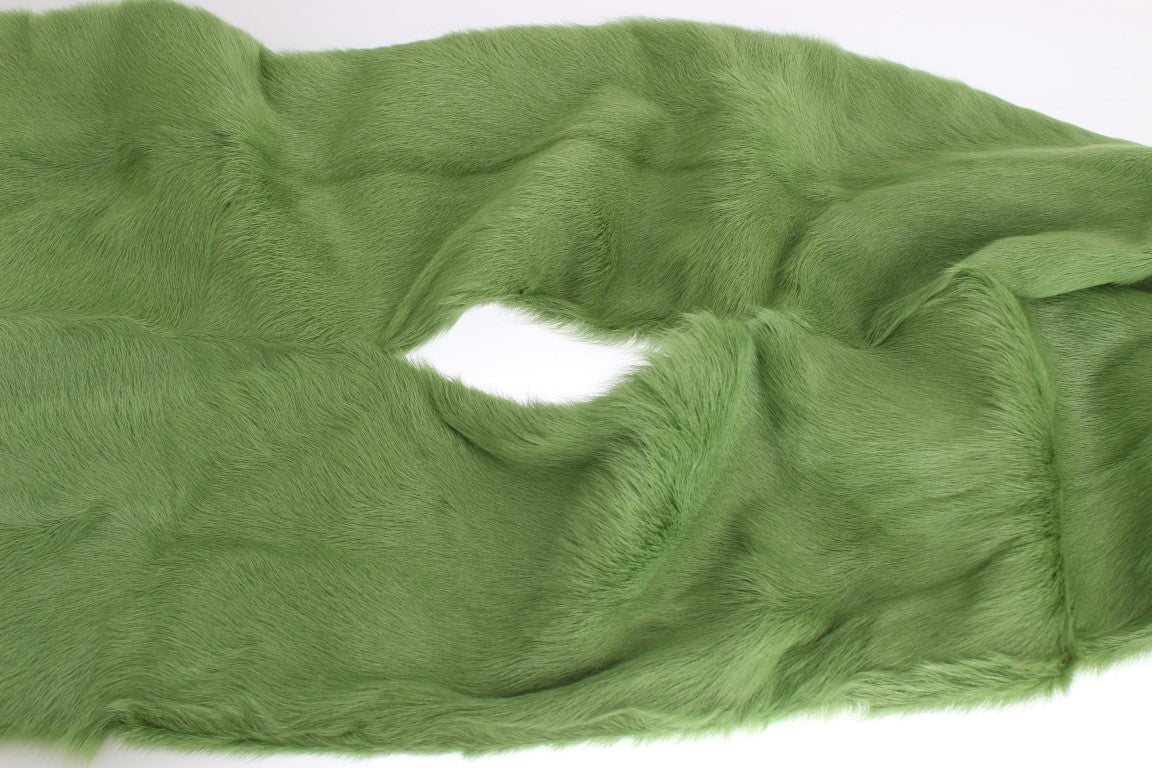 Elegant Green Fur Shoulder Wrap Scarf