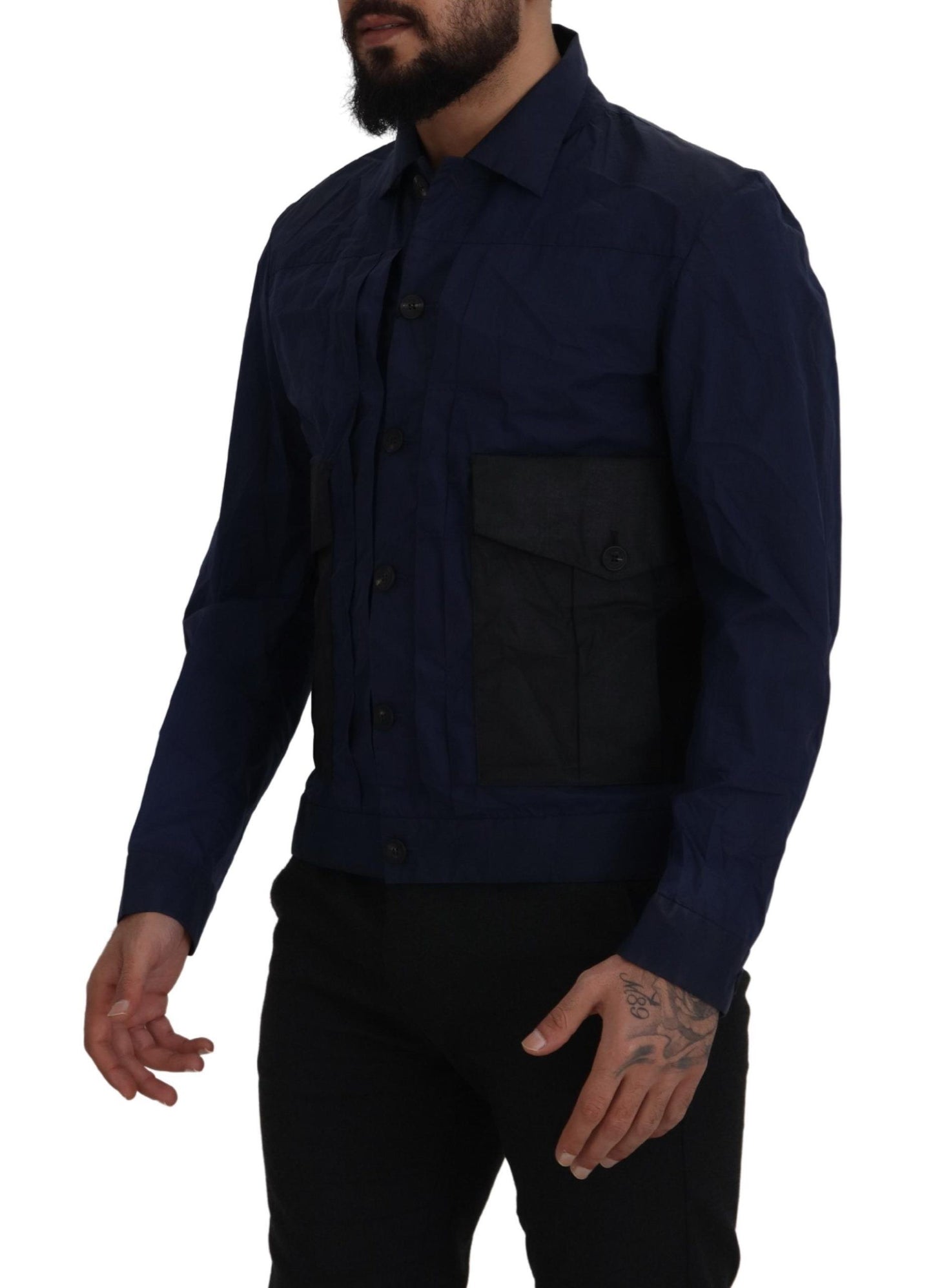 Svelte Dark Blue Cotton Shirt