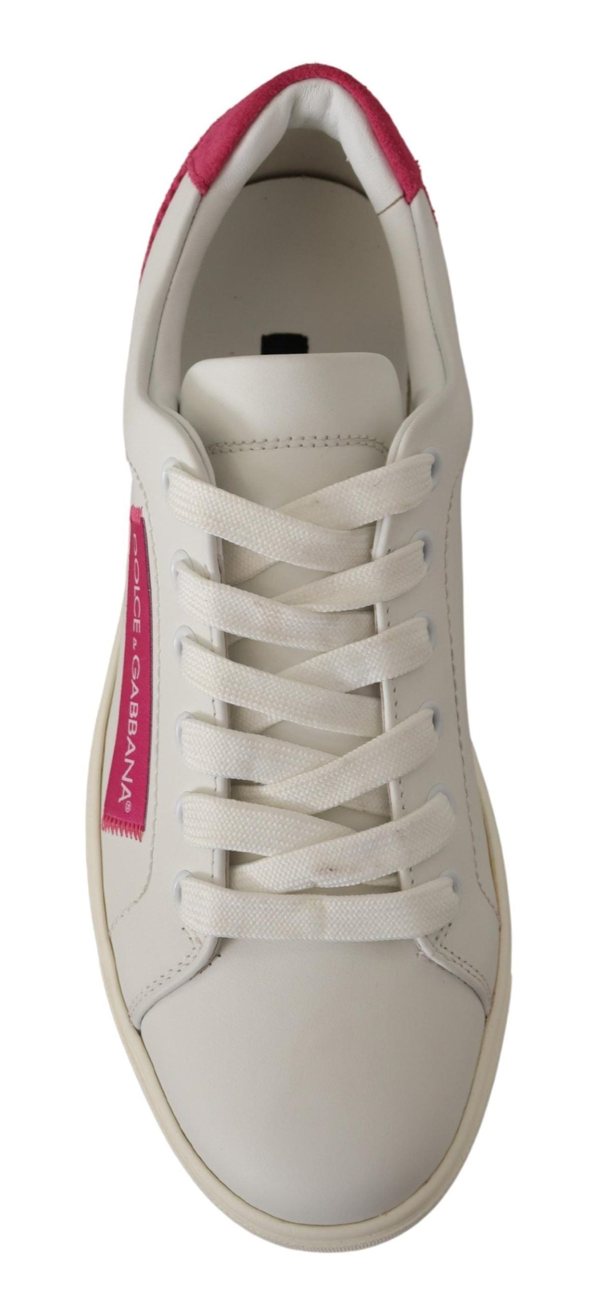 Elegant White Leather Low-Top Sneakers