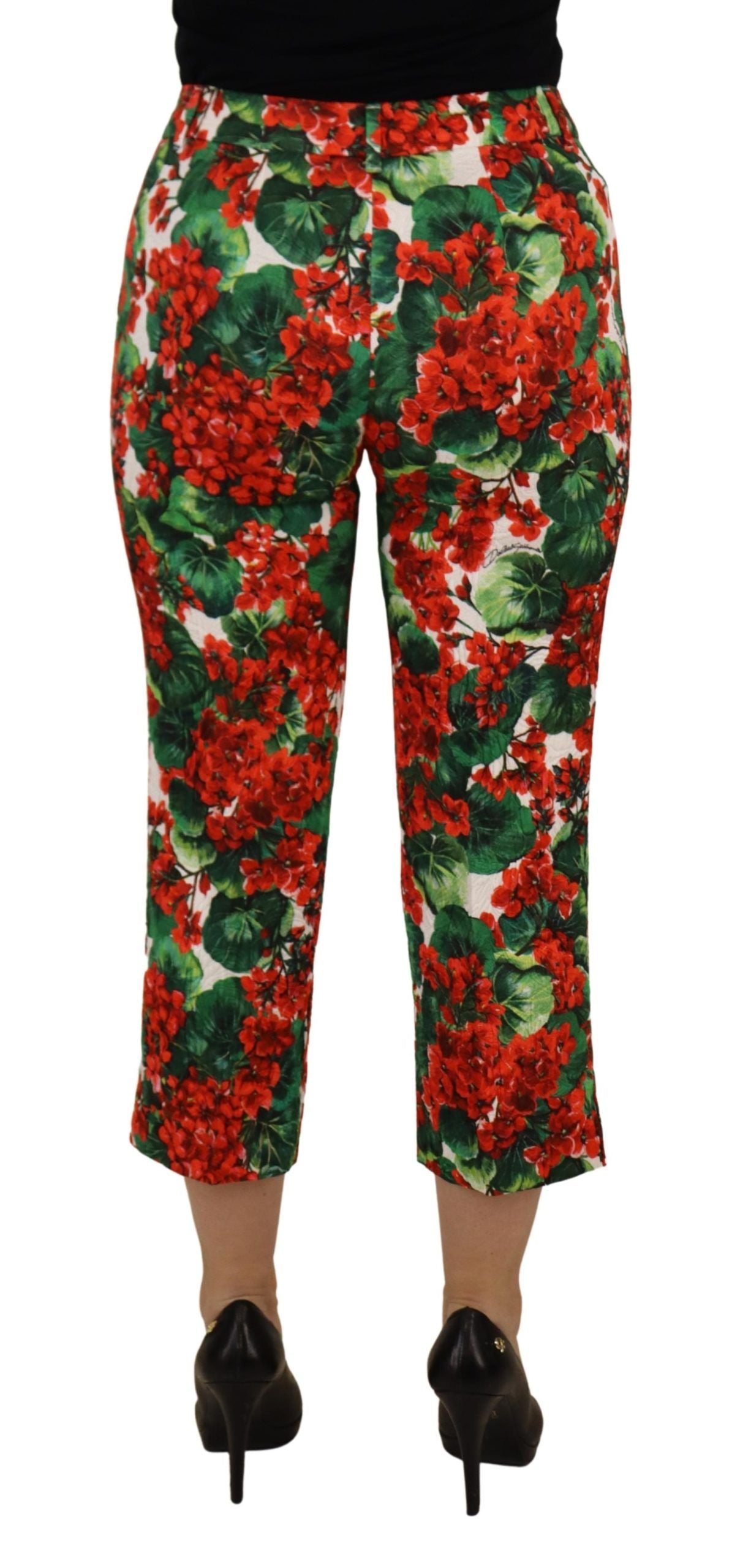 Chic Cropped Mid Waist Pants - Multicolor