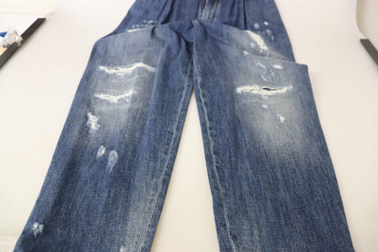 High Waist Skinny Denim Jeans - Chic Blue Washed