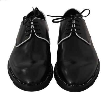 Black Leather Derby Dress Formal Men's Shoes