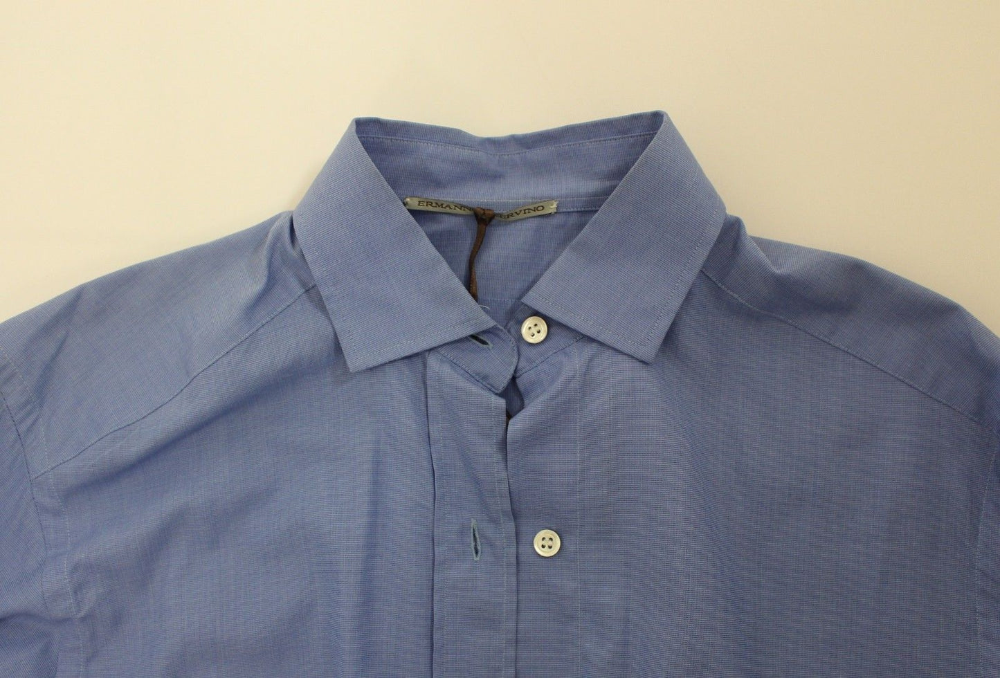 Dapper Blue Cotton Dress Shirt for Men