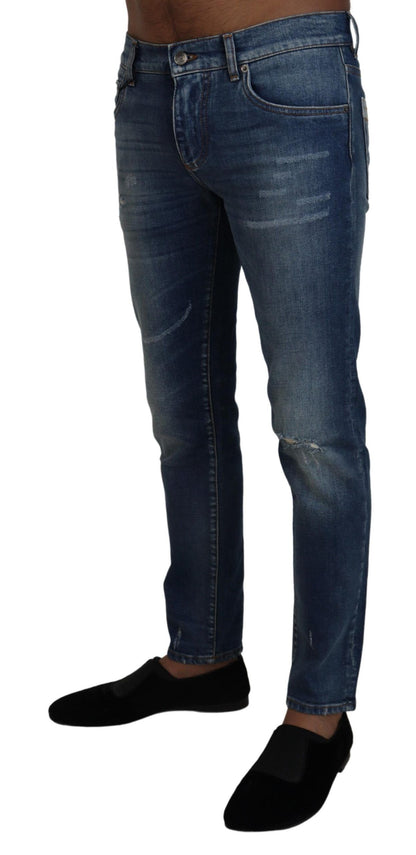 Elegant Slim Fit Italian Denim Jeans