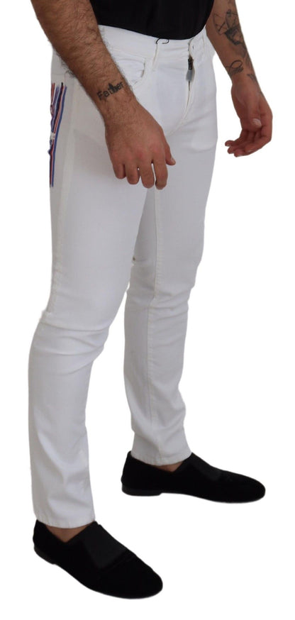 Elegant Slim Fit White Skinny Jeans