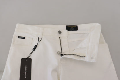 Elegant Slim Fit White Skinny Jeans