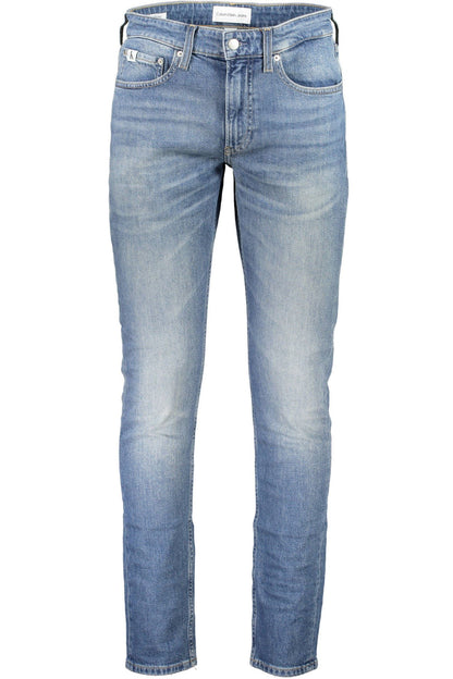 Blue Cotton Men Slim Jeans