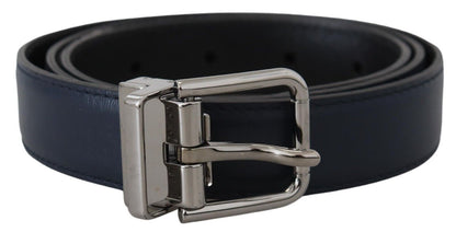 Elegant Blue Calf Leather Belt