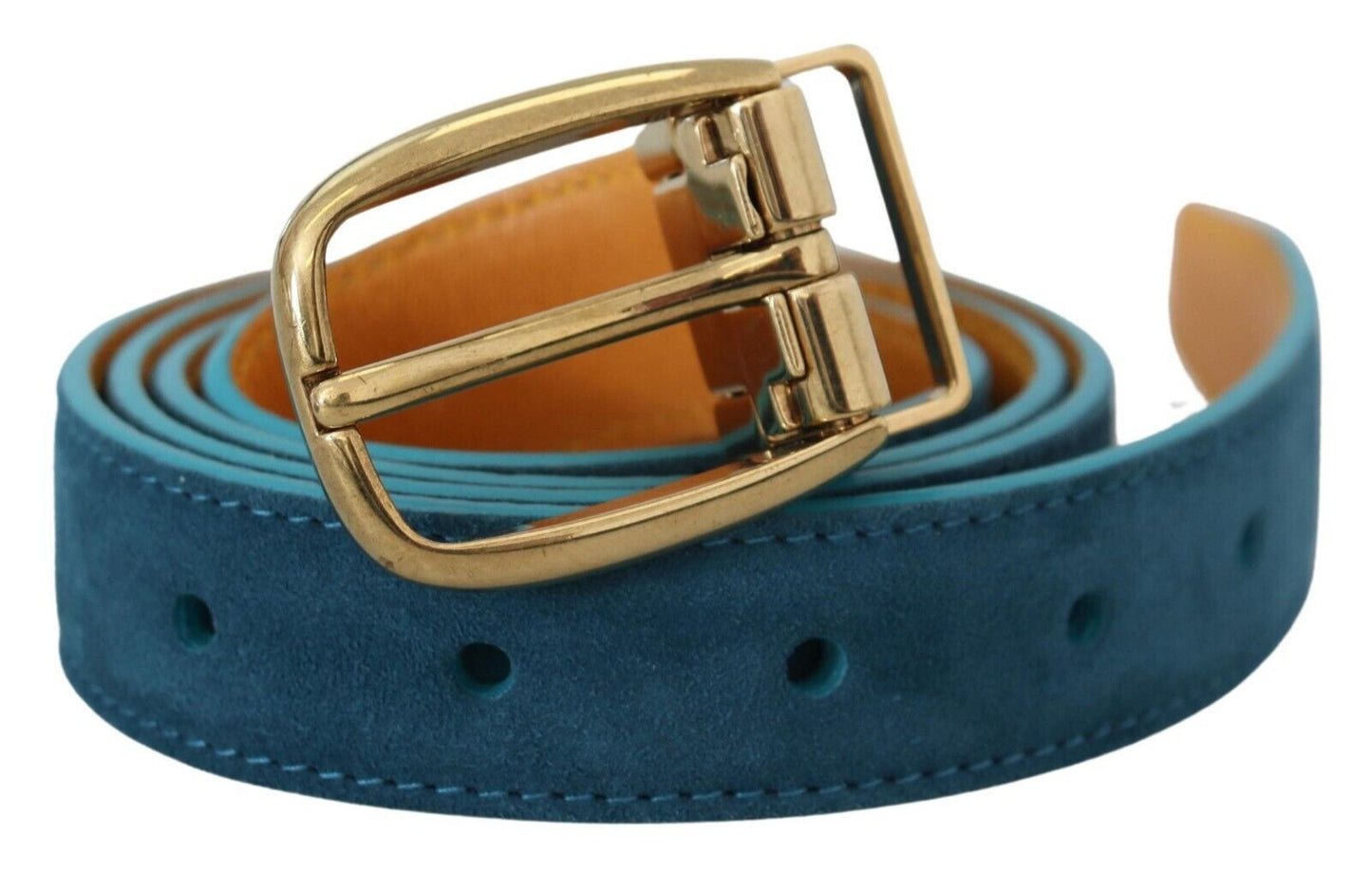 Elegant Blue Velvet Leather Belt