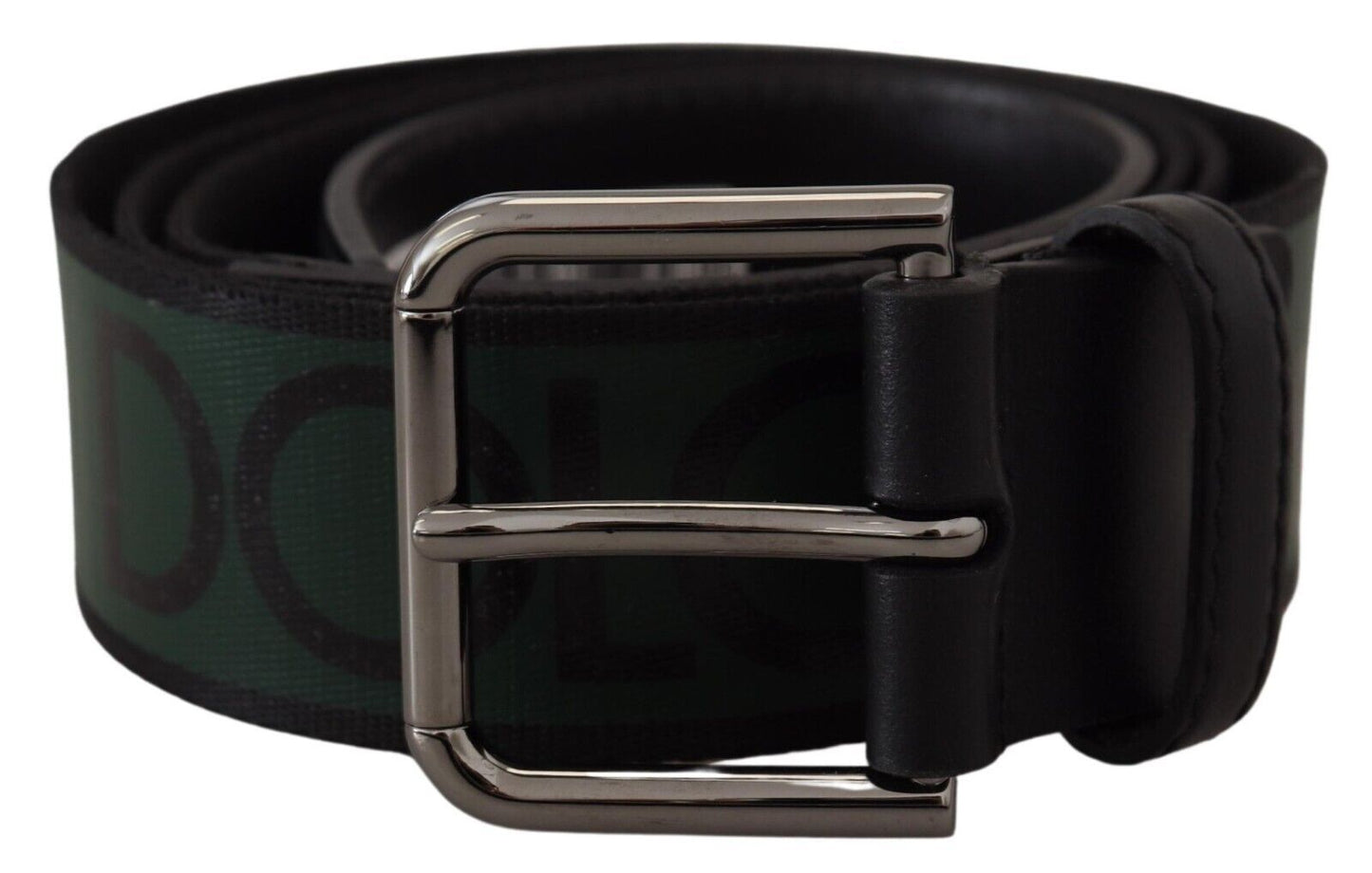 Chic Black and Green Designer Belt with DG Logo