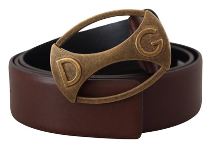 Elegant Leather Oval Buckle Belt