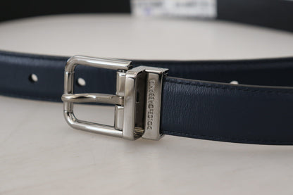 Elegant Blue Calf Leather Belt