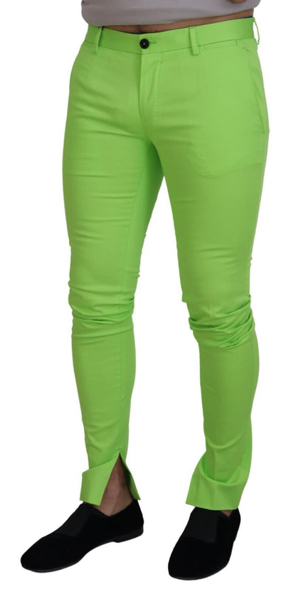 Elegant Light Green Cotton Chinos