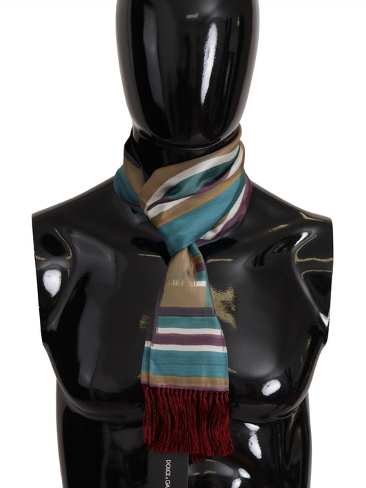 Elegant Multicolor Silk Men's Scarf