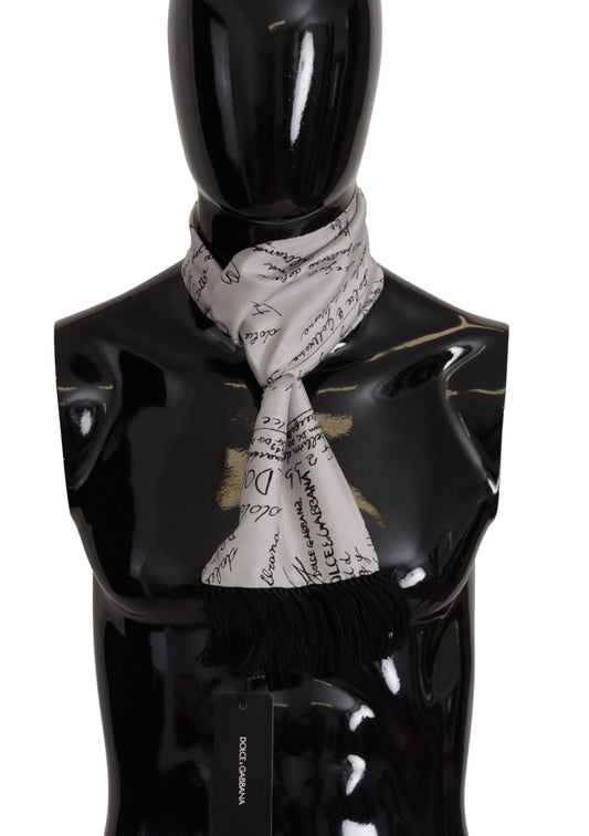 Elegant Silk Men's Scarf in Pure White