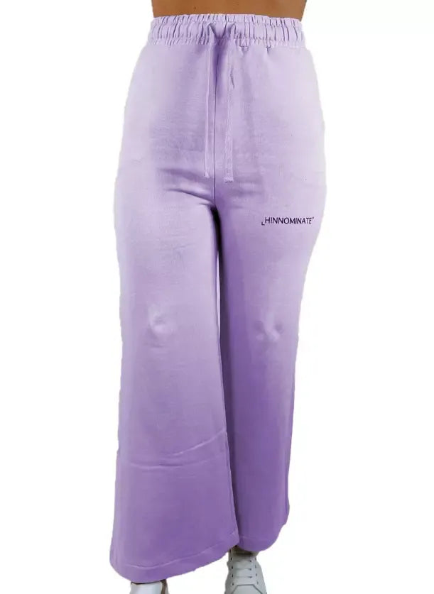 Elegant Cotton Palazzo Pants with Logo Detail