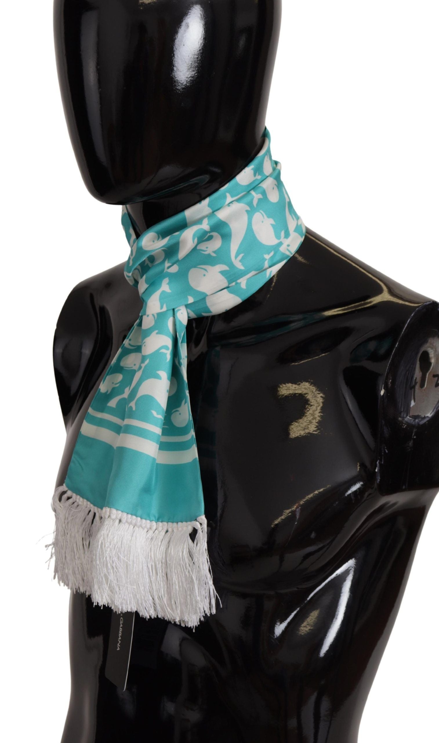 Elegant Teal Blue Silk Men's Scarf