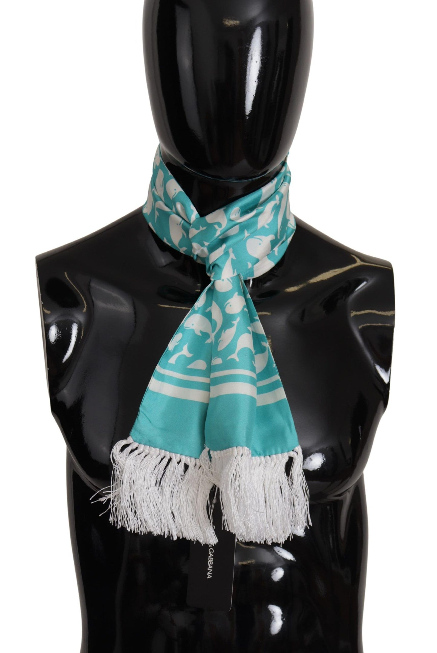 Elegant Teal Blue Silk Men's Scarf