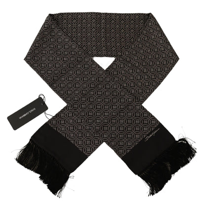 Elegant Silk Geometric Patterned Men's Scarf