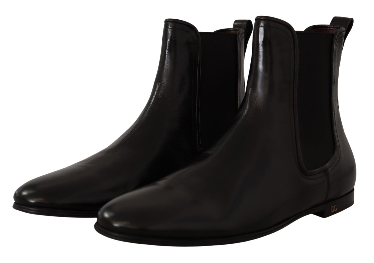 Black Leather Derby Boots Ankle