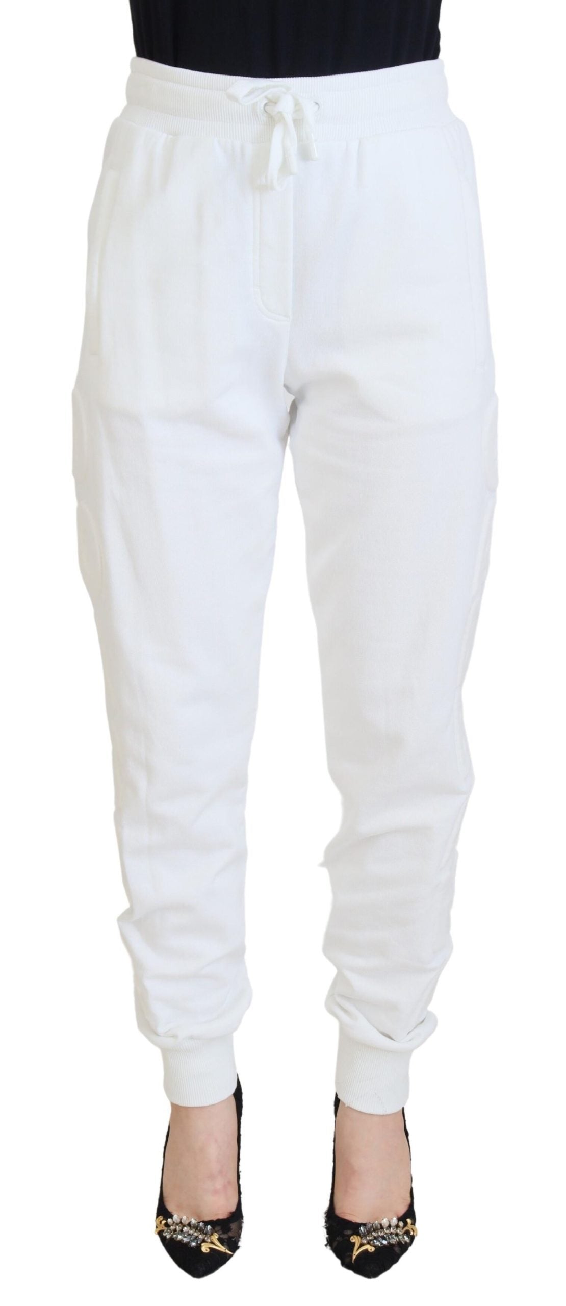 Elegant White Cotton Trousers