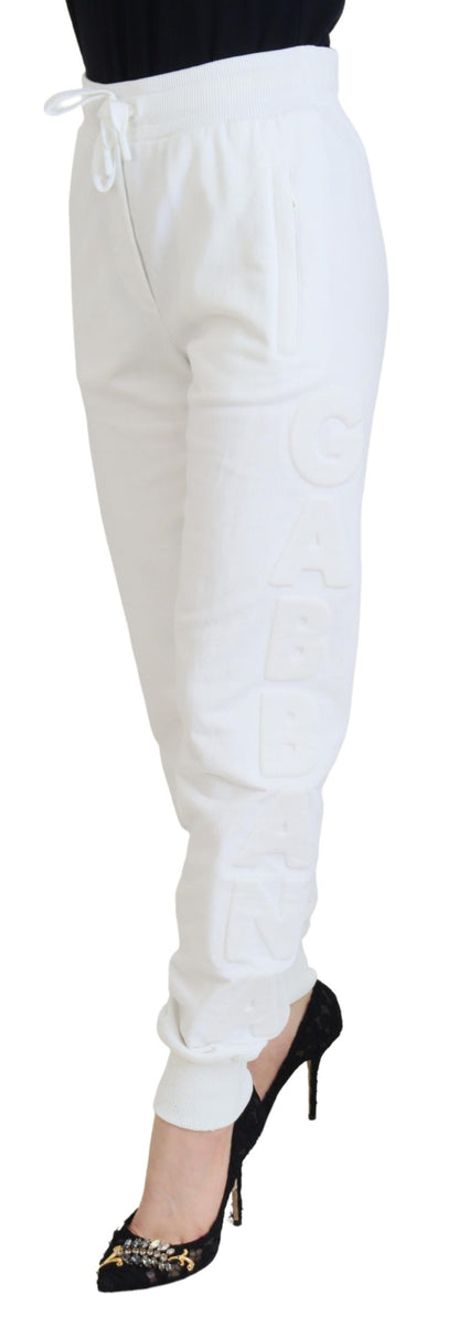 Elegant White Cotton Trousers