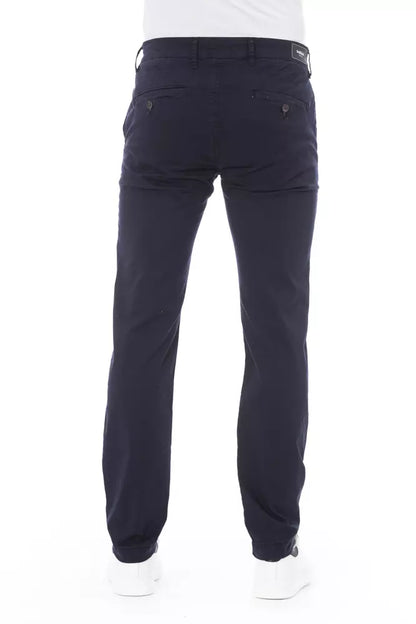 Blue Cotton Men Chino Trouser