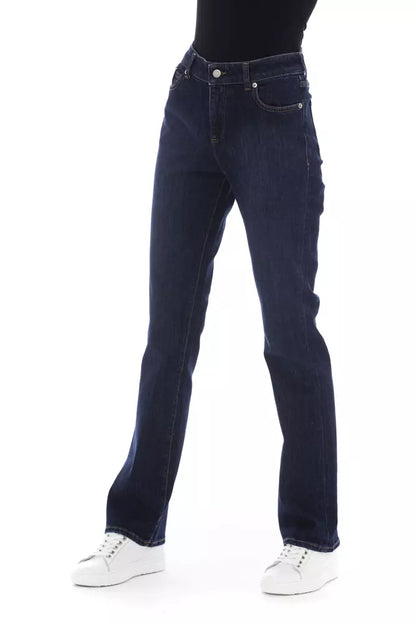 Blue Cotton Women Jeans