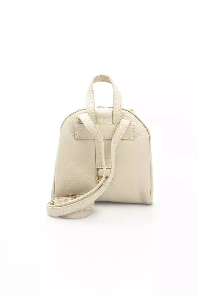 Beige Calf Leather Men Messenger Bag