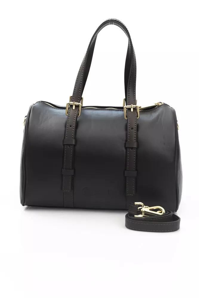 Black Leather Men Messenger Bag