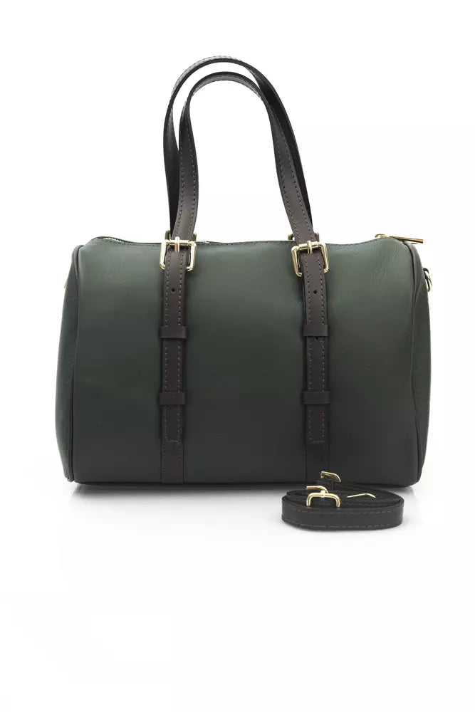 Green Leather Men Messenger Bag