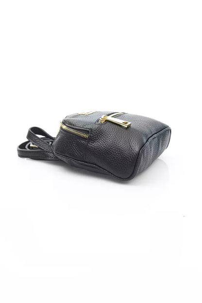 Black Leather Men Messenger Bag