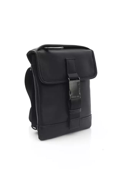 Black Polyethylene Men Messenger Bag