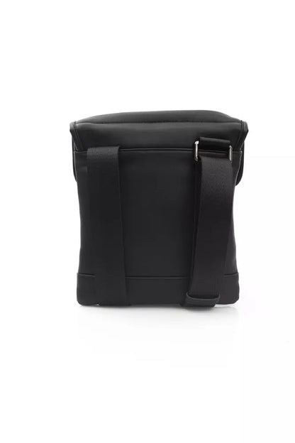 Black Polyethylene Men Messenger Bag