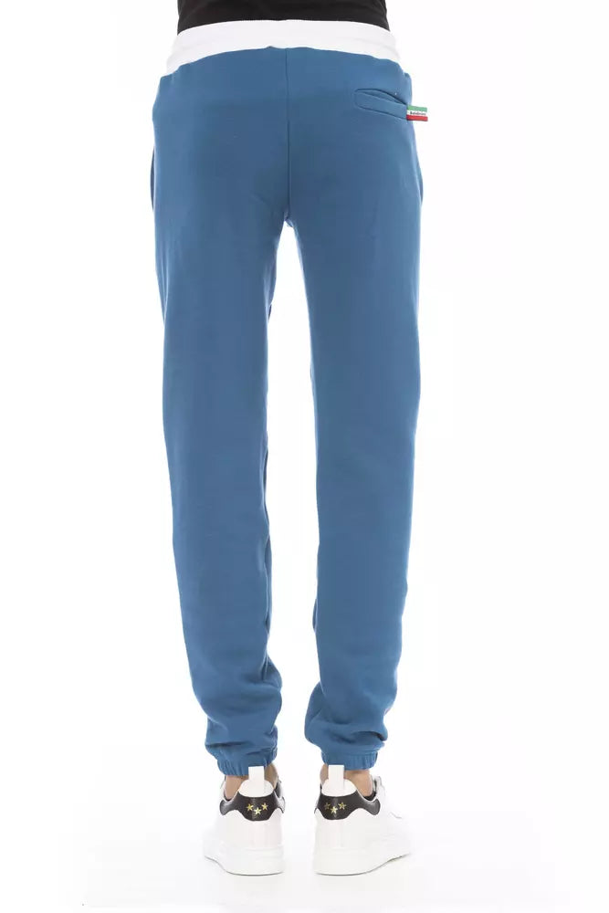 Blue Cotton Men Pant