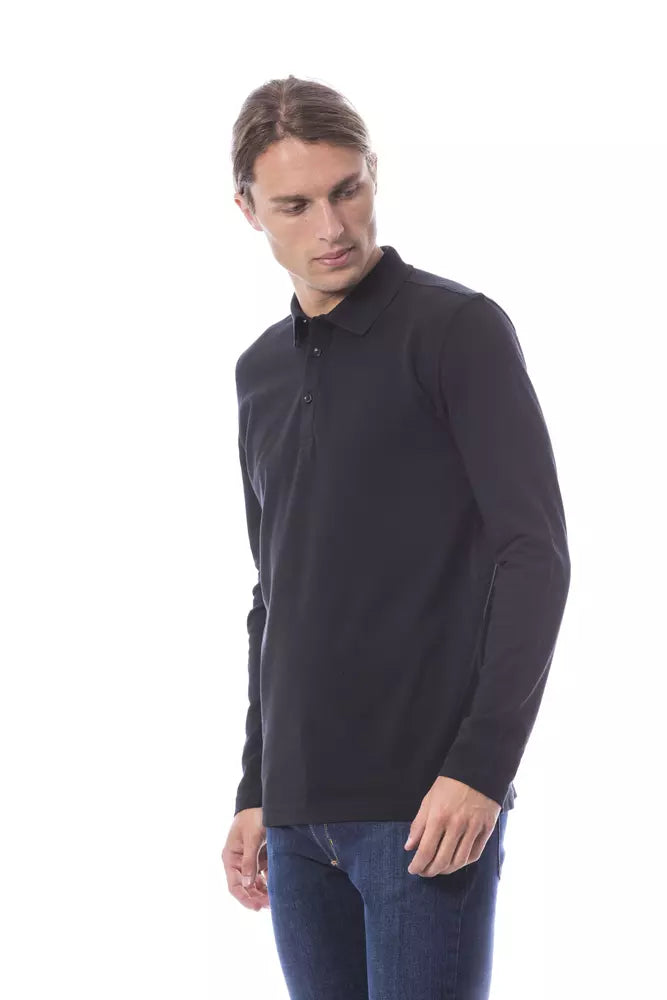 Black Cotton Men Polo Shirt