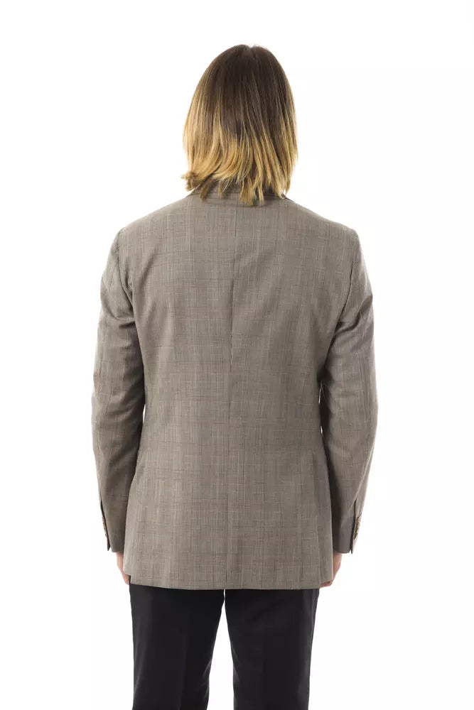 Gray Wool Men Blazer