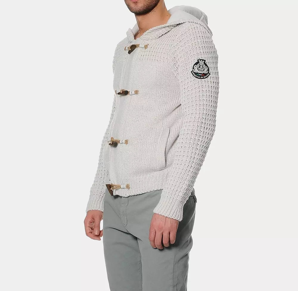 Beige Wool Men Sweater