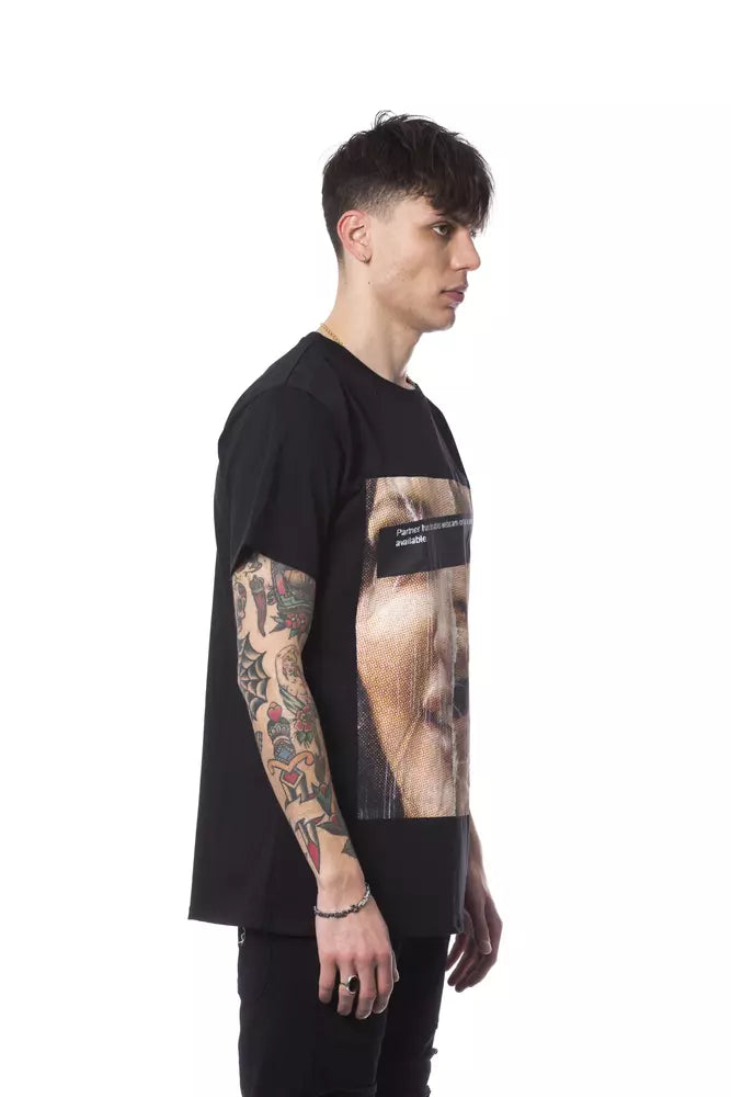 Black Cotton Men T-Shirt