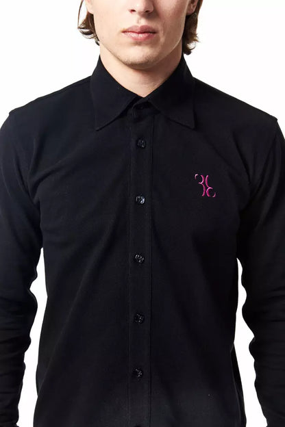 Black Cotton Men Shirt