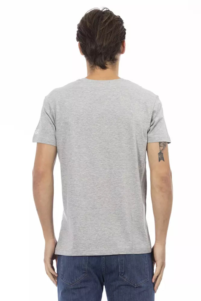 "Gray Cotton Men T-Shirt"