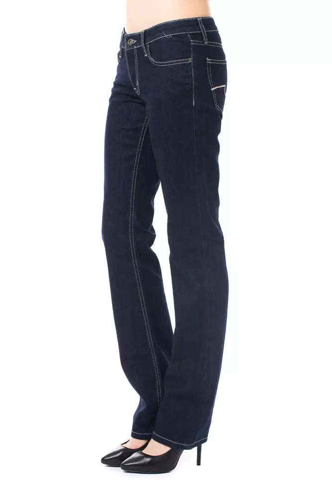 Blue Cotton Women Jeans